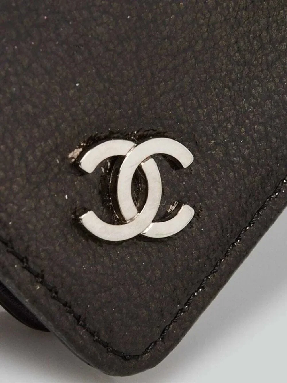 Chanel Black Patent Leather CC Compact Wallet